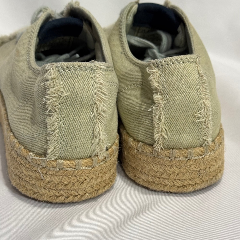 Tretorn Eve Platform Espadrille Sneaker Light Blue Canvas Frayed Jute Womens 8.5 - Picture 5 of 12